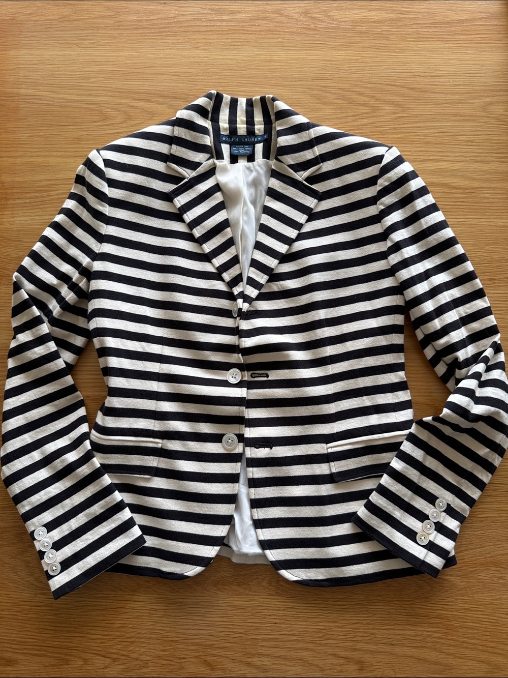 Ralph Lauren Black and White Striped Women's Blazer